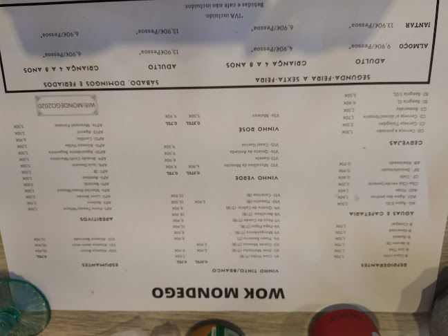 Restaurante WOK MONDEGO Open Times