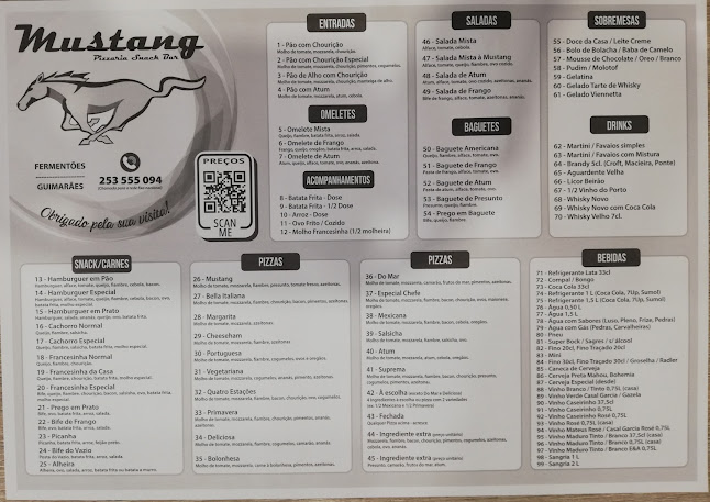 Pizzaria Snak-bar Mustang Prato do dia