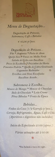 Opinii despre Maria da Mouraria - Casa de Fados în Lisboa - Gastronomia e hotelaria