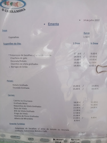 Opinii despre Restaurante O Carramona în Aveiro - Gastronomia e hotelaria