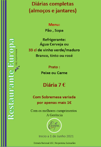 Restaurante Europa - Prato do dia