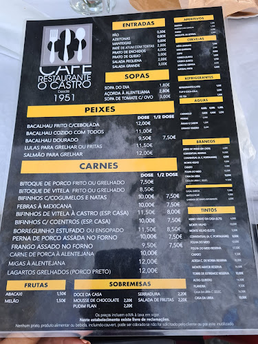 Reviews of Restaurante Castro in Portalegre - Gastronomia e hotelaria