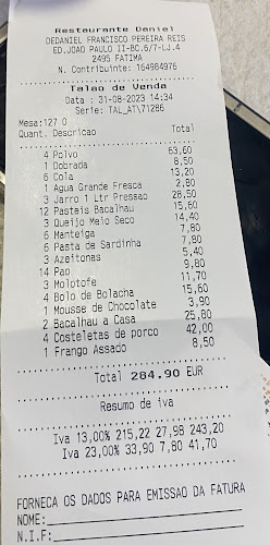 Opinii despre Daniel în Fátima - Gastronomia e hotelaria