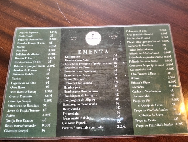 Hemingway Bar Restaurante - Gastronomia e hotelaria