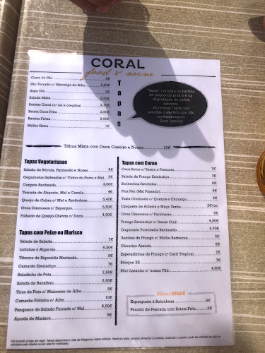 Coral Food and Wine Tapas - Gastronomia e hotelaria