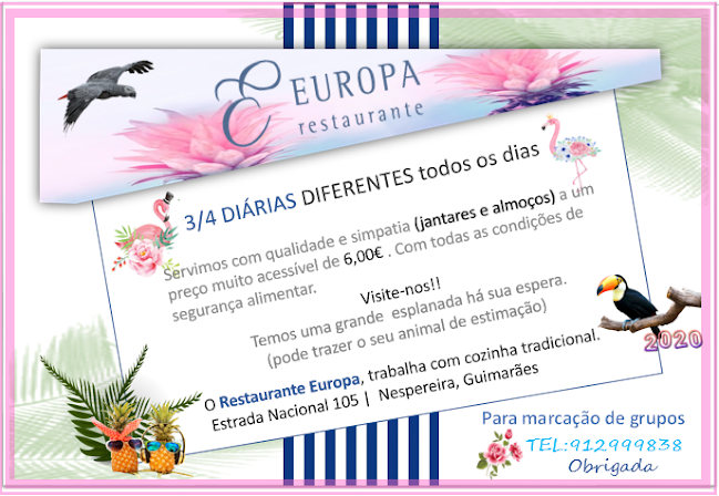 Restaurante Europa - Prato do dia - Gastronomia e hotelaria