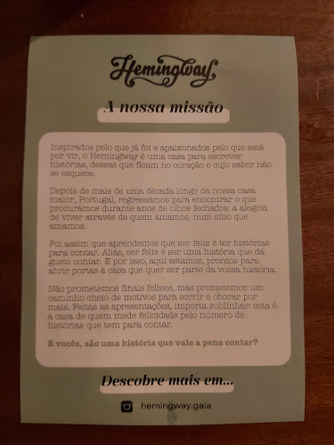 Hemingway Bar Restaurante Open Times