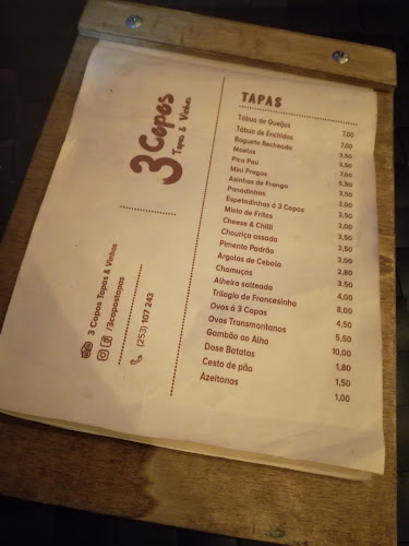 3 Copos - Tapas e Vinhos - Gastronomia e hotelaria