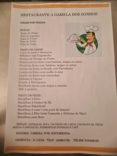 Opinii despre Restaurante A Gamela dos Sonhos în Riachos - Gastronomia e hotelaria